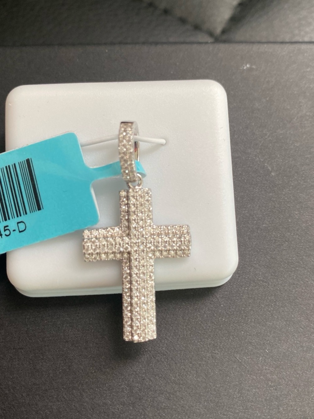 Silver Moissanite Cross Pendant
